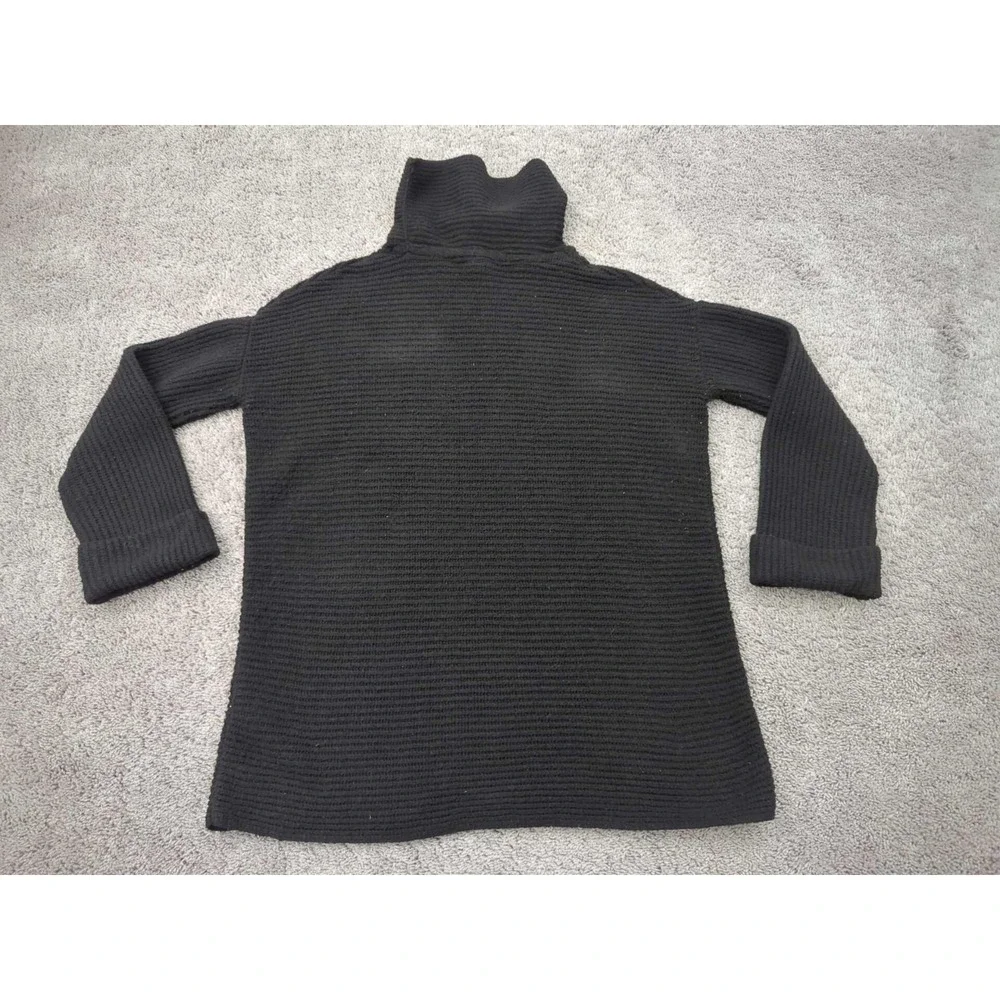 Pilcro Sweater‎ Womens M Black Turtleneck Long Sleeve Oversized Ribbed Knit